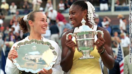 Serena Williams beat Martina Hingis in the 1999 US Open final to win her first grand slam title.