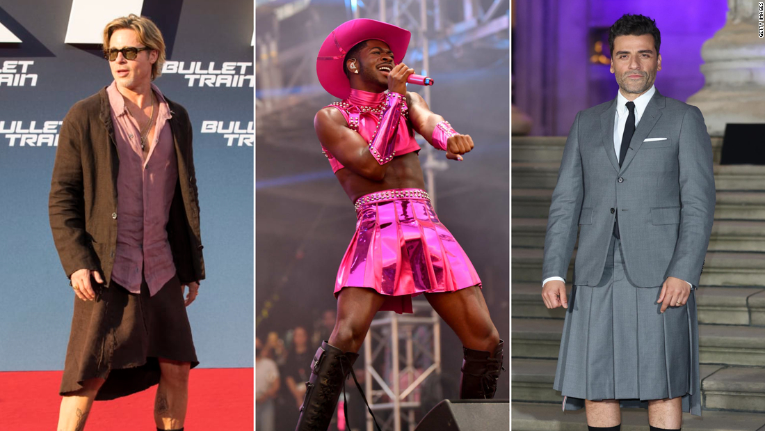 From Brad Pitt to Lil Nas X, more men are turning to skirts