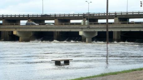 The Pearl River in Jackson, Mississippi is under a flood warning. 