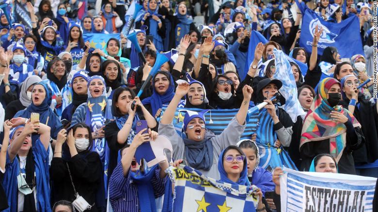 Women officialy attend a football match for first time in over 40 years in Iran