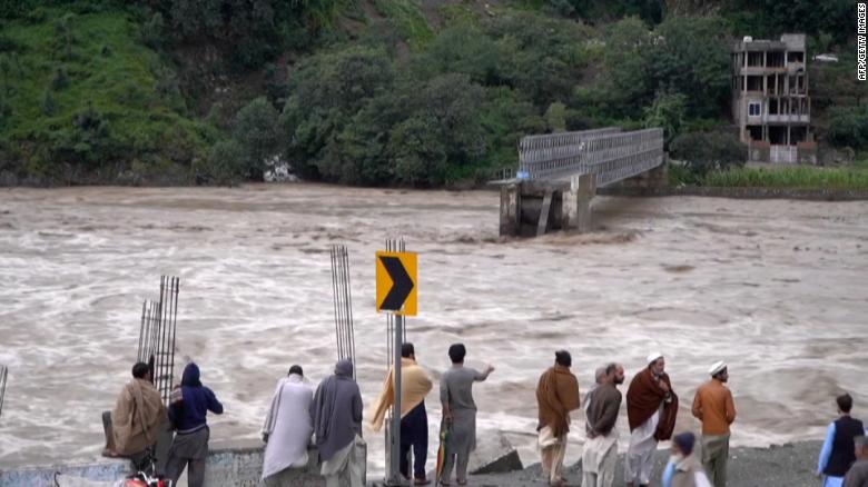 Deadly flash floods wipe out critical bridge in Pakistan