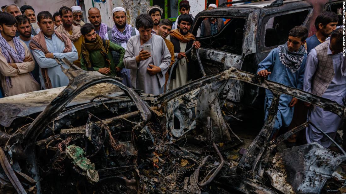 People gather around the incinerated husk of a vehicle that was hit by a US drone strike in Kabul in August 2021. &lt;a href=&quot;https://www.cnn.com/2021/08/29/asia/afghanistan-kabul-evacuation-intl/index.html&quot; target=&quot;_blank&quot;&gt;Ten members of one family&lt;/a&gt; — including seven children — were killed in the strike. In September, a US military investigation found that the vehicle targeted was likely not a threat associated with ISIS-K, according to Gen. Frank McKenzie, the top general of US Central Command. McKenzie told reporters that &lt;a href=&quot;https://www.cnn.com/2021/09/17/politics/kabul-drone-strike-us-military-intl-hnk/index.html&quot; target=&quot;_blank&quot;&gt;the strike was a &quot;mistake&quot;&lt;/a&gt; and offered an apology.