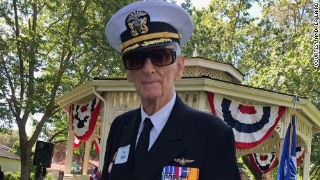 Dean Laird on Memorial Day in 2019 wearing his original Navy uniform.