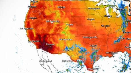 More rain for Texas as heat builds across the West
