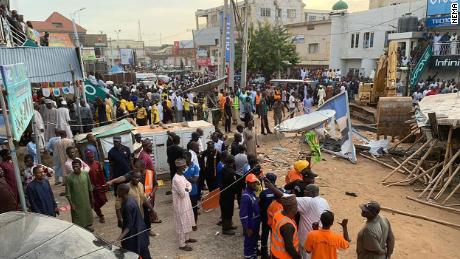 The collapsed building in Kano city was under construction. 