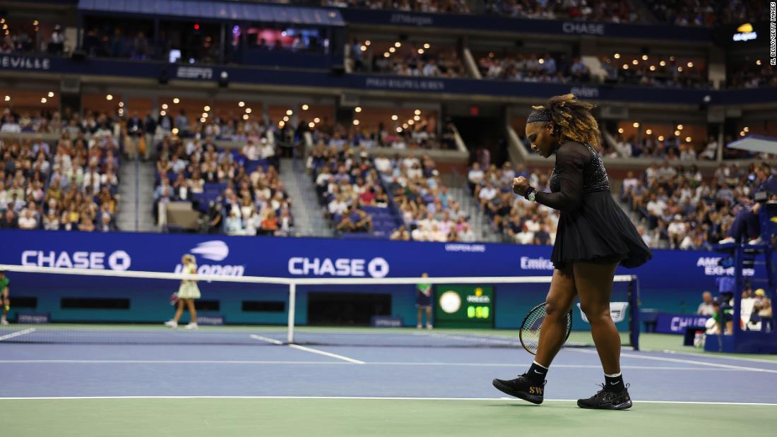 Williams reacts after winning the first set tiebreaker on Wednesday.