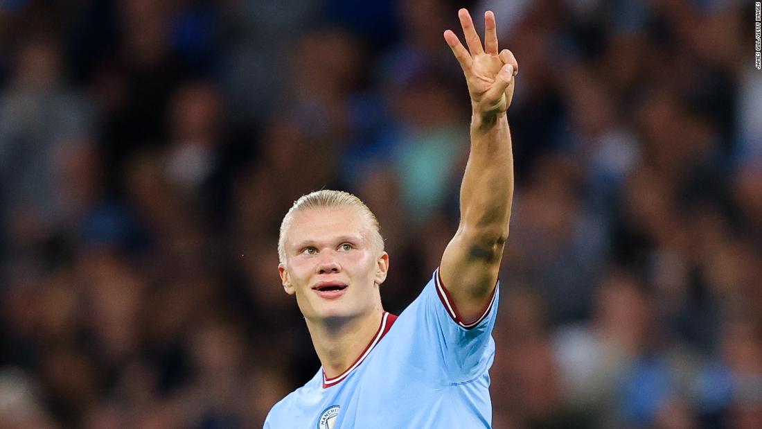 Erling Haaland breaks Premier League goalscoring record in 6-0 City thrashing with second hat-trick in week
