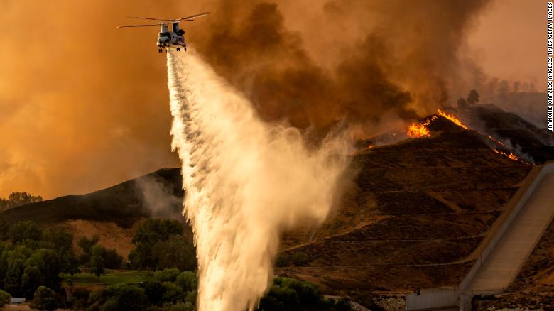 Evacuations ordered as a wildfire rages in northern Los Angeles County
