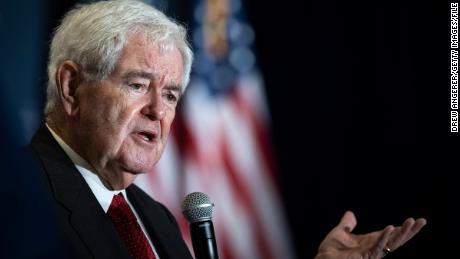 Former Speaker of the House Newt Gingrich speaks during the America First Agenda Summit, at the Marriott Marquis Hotel on July 26, 2022 in Washington, DC. 