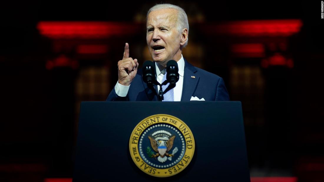 Biden repeatedly called out Trump in combative remarks that warned against political violence and threats to future elections
