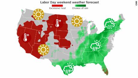 Record heat and flooding: What to expect from weather across the US for Labor Day weekend
