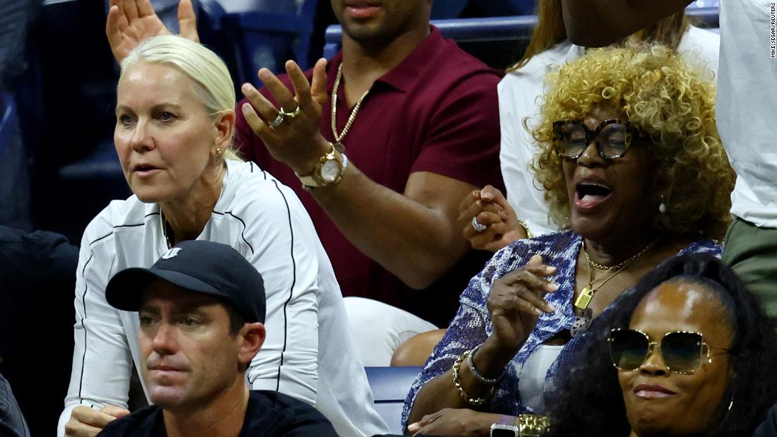Williams&#39; coach, Rennae Stubbs, and mother, Oracene Price, watch on Friday.