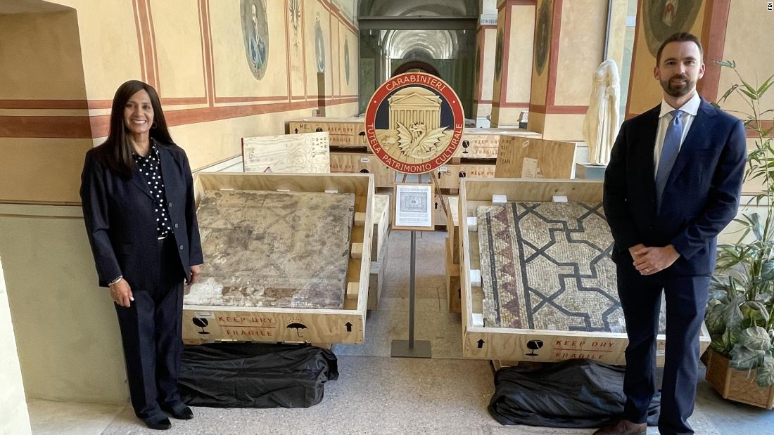 The FBI has returned a 2,000-year-old Italian mosaic that may have been lost for almost a century