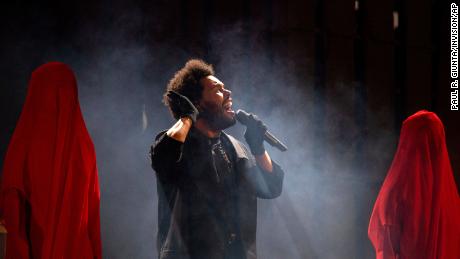 The Weeknd performs during his &quot;After Hours Til Dawn&quot; tour in August in Atlanta.