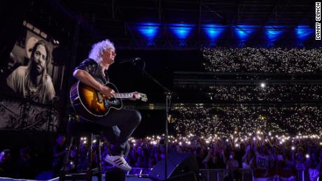 The star-studded line-up included Queen guitarist Brian May.