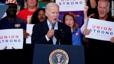 Biden tests his political strength in return to the campaign trail