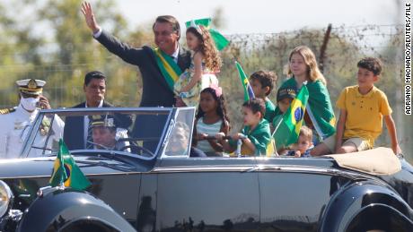 Bolsonaro na cerimônia do Dia da Independência em Brasília no ano passado. 