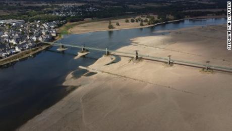 Much of the Loire River dried up in France in August, as Europe was hit by drought.