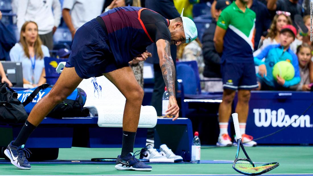 Nick Kyrgios 'devastated' after quarterfinal defeat to Karen Khachanov as he destroys two rackets on court