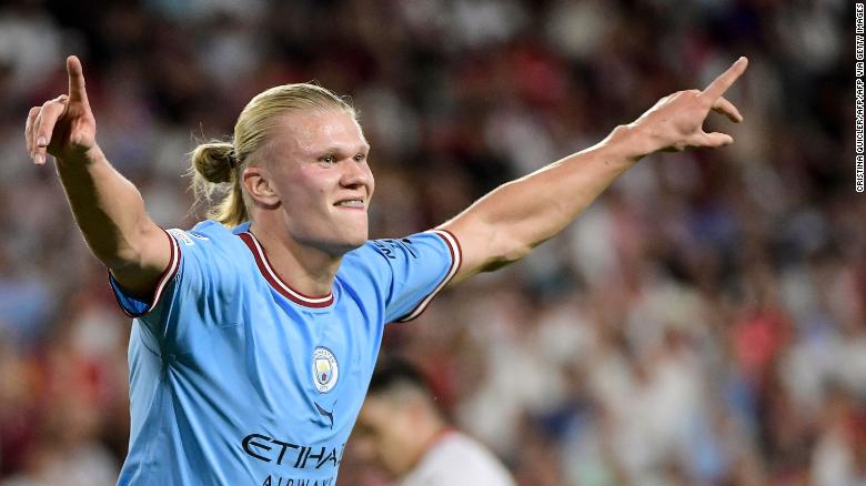 Erling Haaland continues his goal-scoring streak as Manchester City thrashes Sevilla 4-0 in the Champions League
