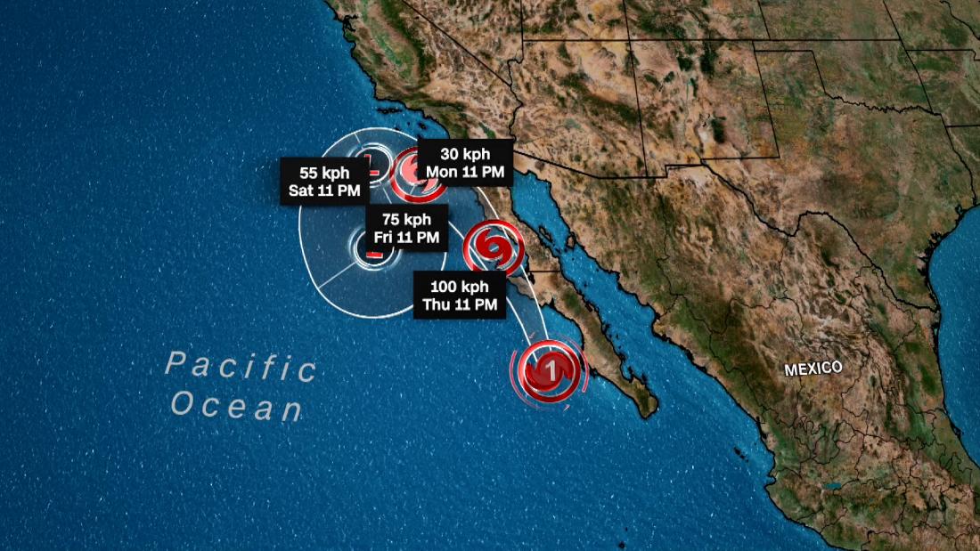 El huracán Key pasa cerca del sur de California y podría intensificar