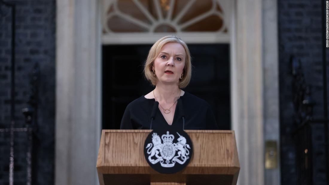 Prime Minister Liz Truss delivers a statement outside No. 10 Downing Street on Thursday. &quot;She has been a personal inspiration to me and to many Britons,&quot; Truss said. &quot;Her devotion to duty is an example to us all.&quot;