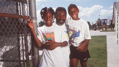 Serena Williams with her father Richard Williams and her sister Venus.