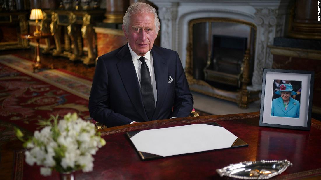 Charles delivers &lt;a href=&quot;https://www.cnn.com/2022/09/09/uk/king-charles-iii-first-national-address-intl/index.html&quot; target=&quot;_blank&quot;&gt;his first address as King&lt;/a&gt; from Buckingham Palace. &quot;As the Queen herself did with such unswerving devotion, I too now solemnly pledge myself, throughout the remaining time God grants me, to uphold the Constitutional principles at the heart of our nation,&quot; he said.