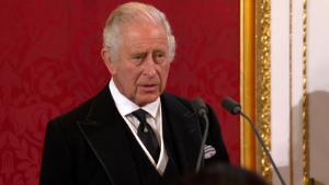 The Principal Proclamation reading in London&#39;s St. James&#39;s Palace to officially proclaim Charles as King Charles III, on Saturday, September 10. 