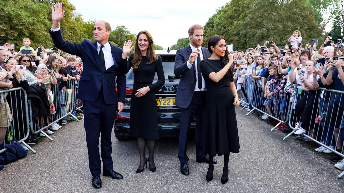 From left, Prince William; Catherine, the Princess of Wales; Prince Harry; and Meghan, the Duchess of Sussex, wave to a crowd outside Windsor Castle on September 10. It was the first time the public had seen the two brothers together since the &lt;a href=&quot;https://www.cnn.com/2022/06/02/uk/gallery/queen-elizabeth-platinum-jubilee/index.html&quot; target=&quot;_blank&quot;&gt;Platinum Jubilee celebrations&lt;/a&gt; in June.