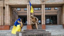 The Ukrainian flag will be placed on a statue in Balakriya Square on Saturday.
