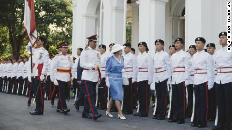 Kraliçe'nin 1989 Singapur ziyareti ihtişamla kutlandı. 