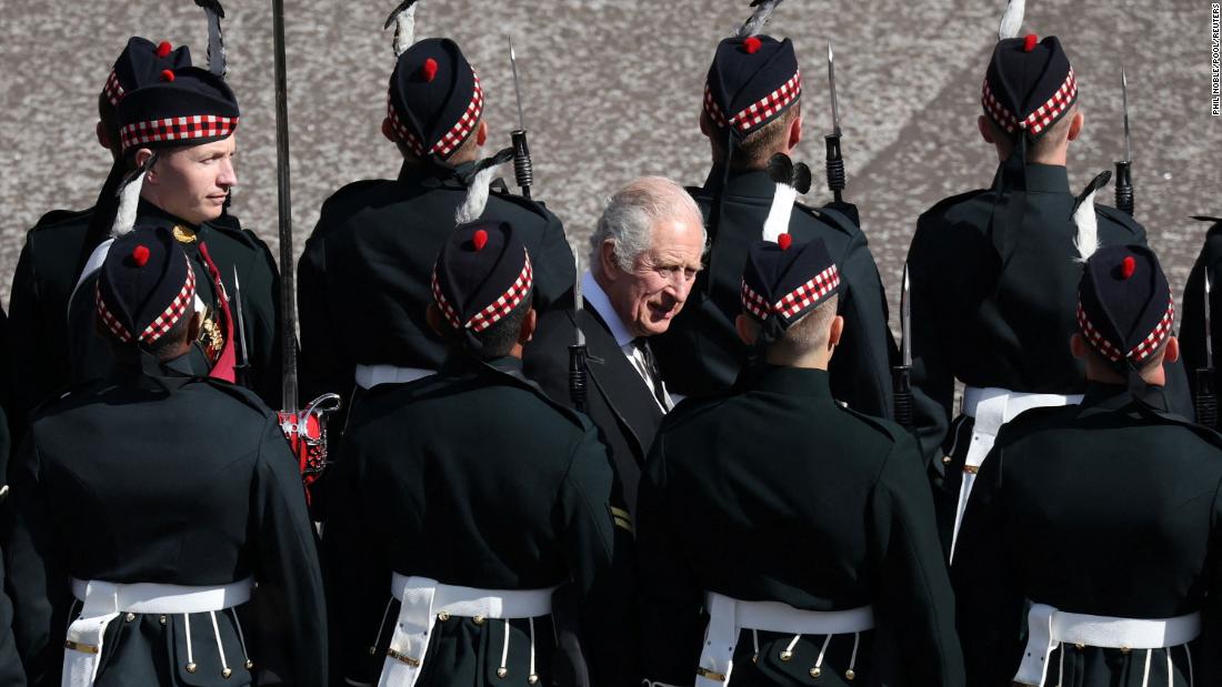 King Charles III arrives in Edinburgh before procession of Queen Elizabeth II's coffin