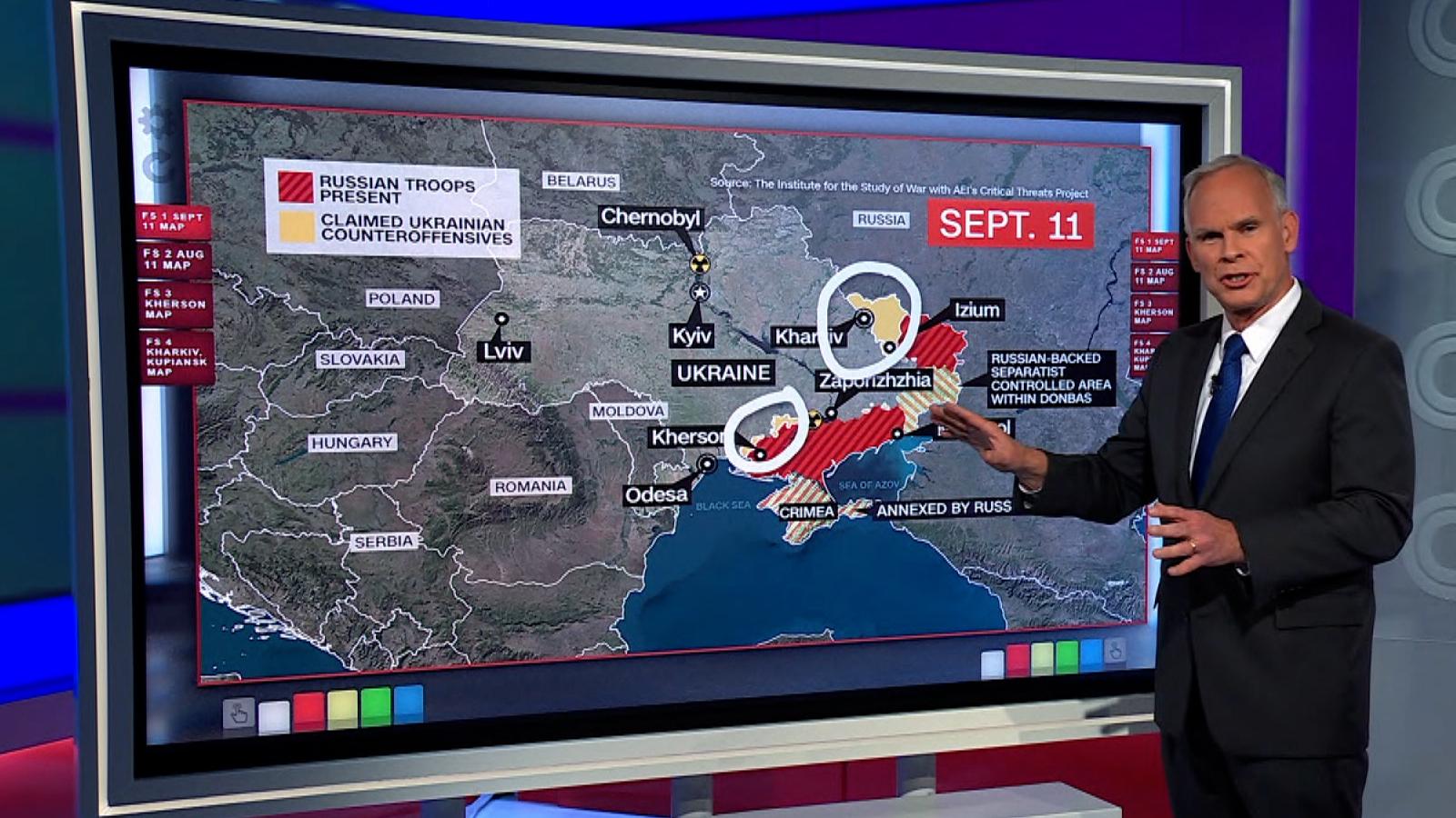 Watch: CNN Military Analyst Shows Areas Recovered By Ukrainian Forces ...