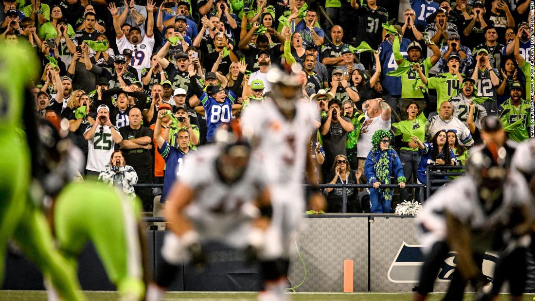 Seattle Seahawks fans make noise as Russell Wilson of the Denver Broncos prepares to take a snap during a failed game-winning drive on September 12. It was Wilson&#39;s &lt;a href=&quot;https://www.cnn.com/2022/09/13/sport/russell-wilson-denver-broncos-seattle-seahawks-spt-intl/index.html&quot; target=&quot;_blank&quot;&gt;first game back in Seattle&lt;/a&gt; since leaving for Denver after 10 years with the Seahawks. Seattle won 17-16.