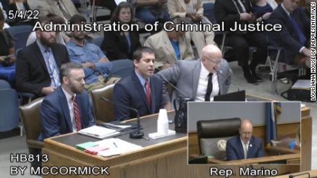 Louisiana State Rep. Danny McCormick, pastor Brian Gunter and attorney Bradley Pierce (right to left) urged state lawmakers to move their bill, HB 813, out of committee earlier this year. 