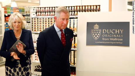 Prince Charles and his wife Camilla visit a Waitrose supermarket in central London in 2009. 