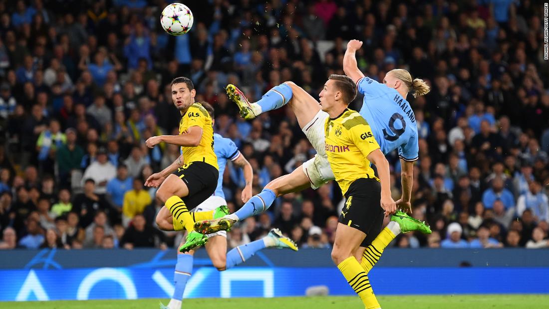 Erling Haaland's sensational finish completes Manchester City's 2-1 comeback against former team Borussia Dortmund