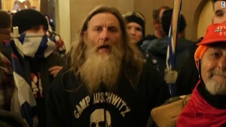 Robert Keith Packer was seen at the Capitol Hill riot and insurrection wearing a hoodie with the words, &quot;Camp Auschwitz&quot; on it.