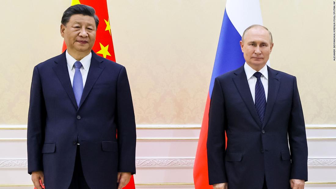 Chinese President Xi Jinping, left, and Russian President Vladimir Putin pose for a photo as &lt;a href=&quot;https://www.cnn.com/2022/09/15/asia/xi-putin-meeting-main-bar-intl-hnk/index.html&quot; target=&quot;_blank&quot;&gt;they meet on the sidelines of a regional summit&lt;/a&gt; in Samarkand, Uzbekistan, on Thursday, September 15. Putin praised China's &quot;balanced position&quot; on the Ukraine war, though he conceded Beijing had &quot;questions and concerns&quot; over the invasion.