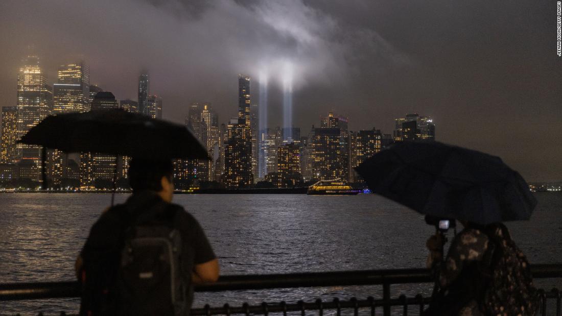 The Tribute in Light art installation is seen from Jersey City, New Jersey, on Sunday, the 21st anniversary of the September 11 terrorist attacks. &lt;a href=&quot;http://www.cnn.com/2022/09/09/world/gallery/photos-this-week-september-1-september-8/index.html&quot; target=&quot;_blank&quot;&gt;See last week in 36 photos.&lt;/a&gt;