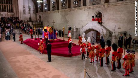 Enter Westminster Hall, where the Queen of the State rests 