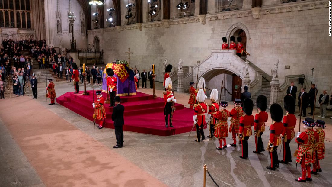 Go inside Westminster Hall, where the Queen is lying in state