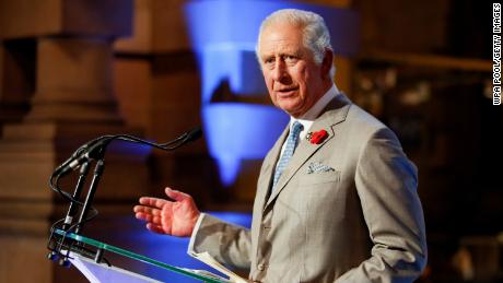 Then-Prince Charles speaks at an event on the sidelines of COP26 last November in Glasgow, Scotland.