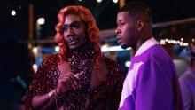 Nicco Annan, left, plays Uncle Clifford, the gender-nonconforming owner of the strip club, on &quot;P-Valley.&quot;