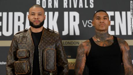 Eubank Jr. and Benn attend a press conference before their fight -- the fight was eventually canceled. 