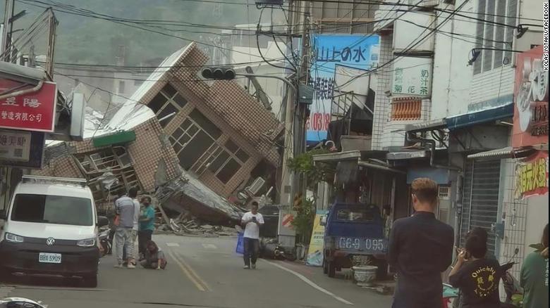 Photos of a powerful earthquake that struck southern province of Taiwan