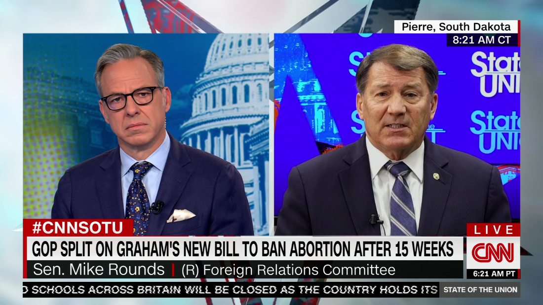 GOP Sen. Rounds on why he doesn’t support Lindsey Graham’s national abortion ban – CNN Video