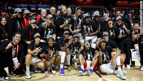 The Las Vegas Aces win the WNBA Finals after beating the Connecticut Sun.