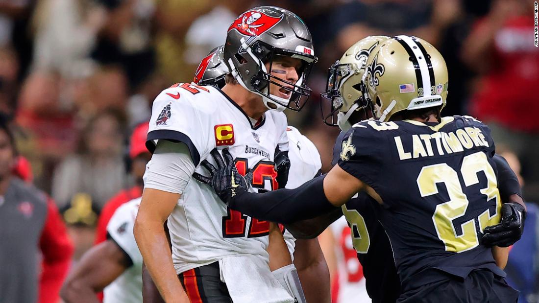 Tom Brady breaks tablet as he finally snaps seven-game losing streak to Saints but frustrations spill over in nervy match-up